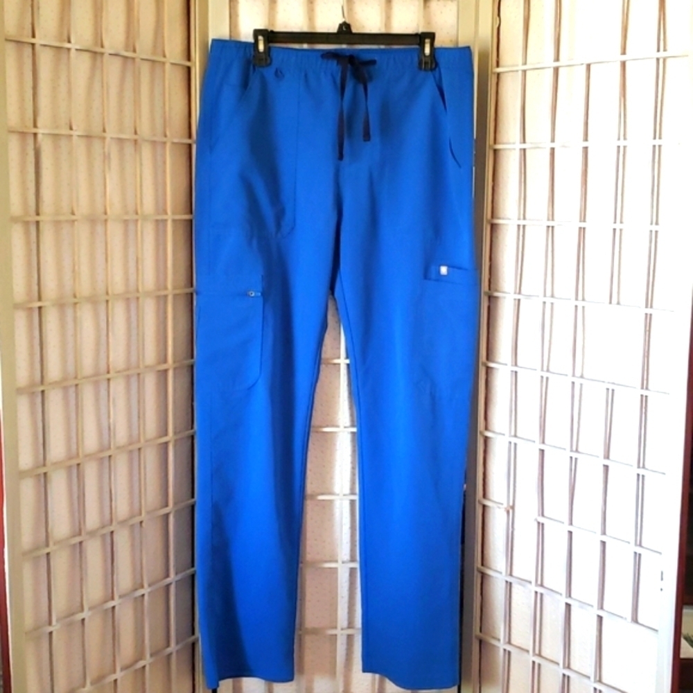 Figs royal blue mens scrub straight leg pants size L